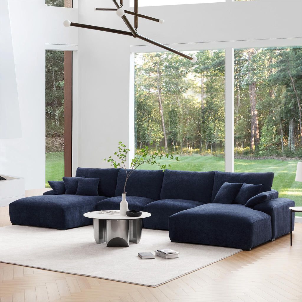 Le canapé d'angle en U bleu marine Empress
