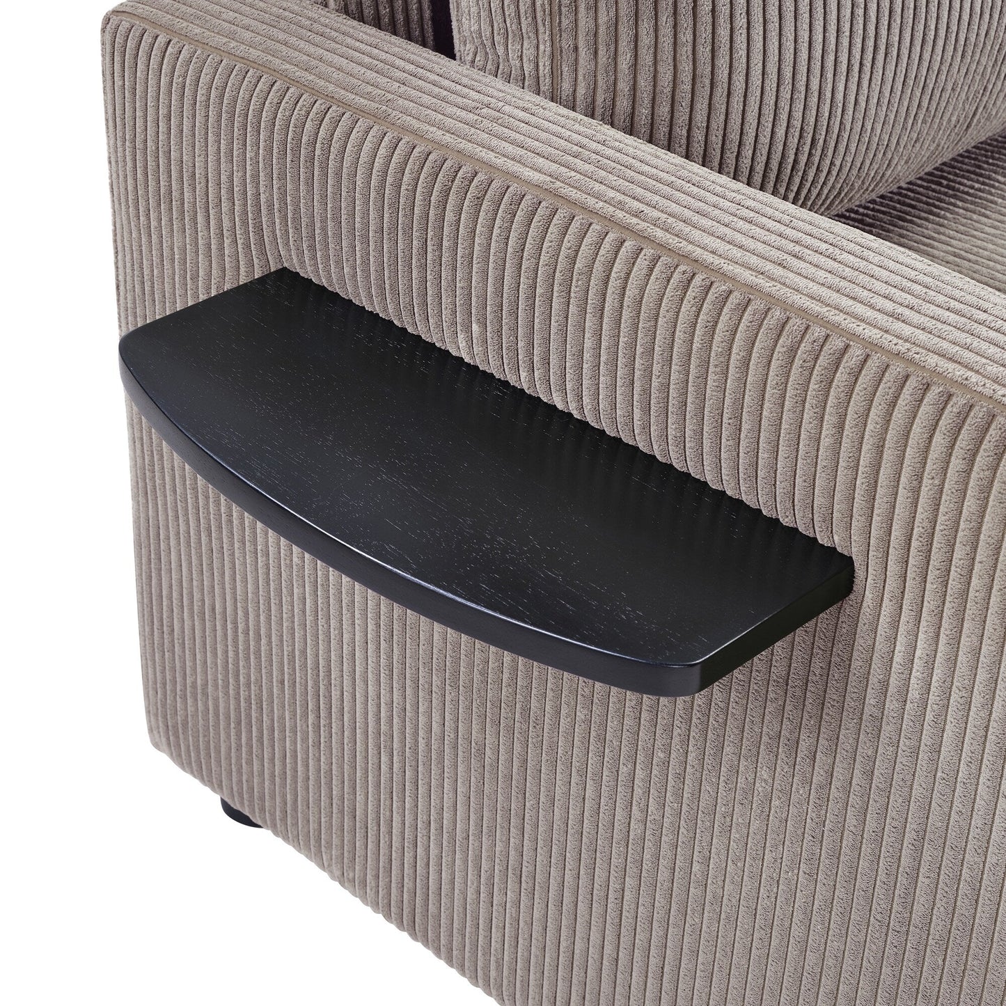 Canapé-lit double en velours côtelé 47,2 avec matelas pliable, table d'appoint, ports USB et poche de rangement
