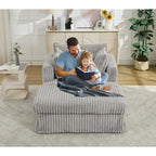Chaise longue surdimensionnée en velours côtelé de 47,7 po avec fauteuil inclinable ottoman