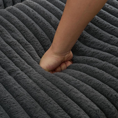 Chaise longue surdimensionnée en velours côtelé 47,7 po avec pouf