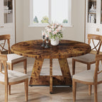 Table à manger ronde 47 pour 4 personnes, table de cuisine de ferme, petite table à dîner, table de cuisine en bois pour salle à manger et salon