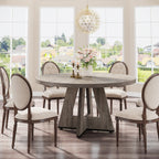 Table à manger ronde 47 pour 4 personnes, table de cuisine de ferme, petite table à dîner, table de cuisine en bois pour salle à manger et salon