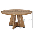 Table à manger ronde 47 pour 4 personnes, table de cuisine de ferme, petite table à dîner, table de cuisine en bois pour salle à manger et salon