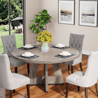 Table à manger ronde 47 pour 4 personnes, table de cuisine de ferme, petite table à dîner, table de cuisine en bois pour salle à manger et salon