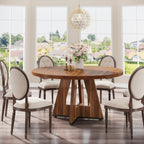 Table à manger ronde 47 pour 4 personnes, table de cuisine de ferme, petite table à dîner, table de cuisine en bois pour salle à manger et salon