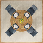 Table à manger ronde 47 pour 4 personnes, table de cuisine de ferme, petite table à dîner, table de cuisine en bois pour salle à manger et salon