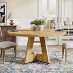 Table à manger ronde 47 pour 4 personnes, table de cuisine de ferme, petite table à dîner, table de cuisine en bois pour salle à manger et salon