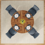 Table à manger ronde 47 pour 4 personnes, table de cuisine de ferme, petite table à dîner, table de cuisine en bois pour salle à manger et salon