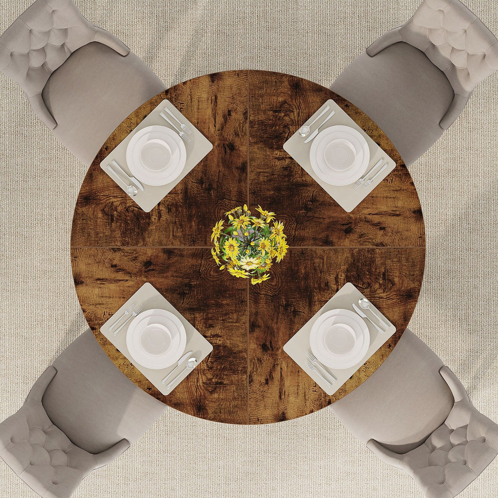 Table à manger ronde 47 pour 4 personnes, table de cuisine de ferme, petite table à dîner, table de cuisine en bois pour salle à manger et salon