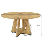 Table à manger ronde 47 pour 4 personnes, table de cuisine de ferme, petite table à dîner, table de cuisine en bois pour salle à manger et salon
