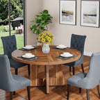 Table à manger ronde 47 pour 4 personnes, table de cuisine de ferme, petite table à dîner, table de cuisine en bois pour salle à manger et salon
