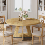 Table à manger ronde 47 pour 4 personnes, table de cuisine de ferme, petite table à dîner, table de cuisine en bois pour salle à manger et salon