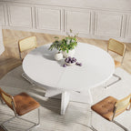 Table à manger ronde 47 pour 4 personnes, table de cuisine de ferme, petite table à dîner, table de cuisine en bois pour salle à manger et salon