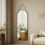Miroir mural suspendu pleine longueur 48 x 16 avec sangle en cuir
