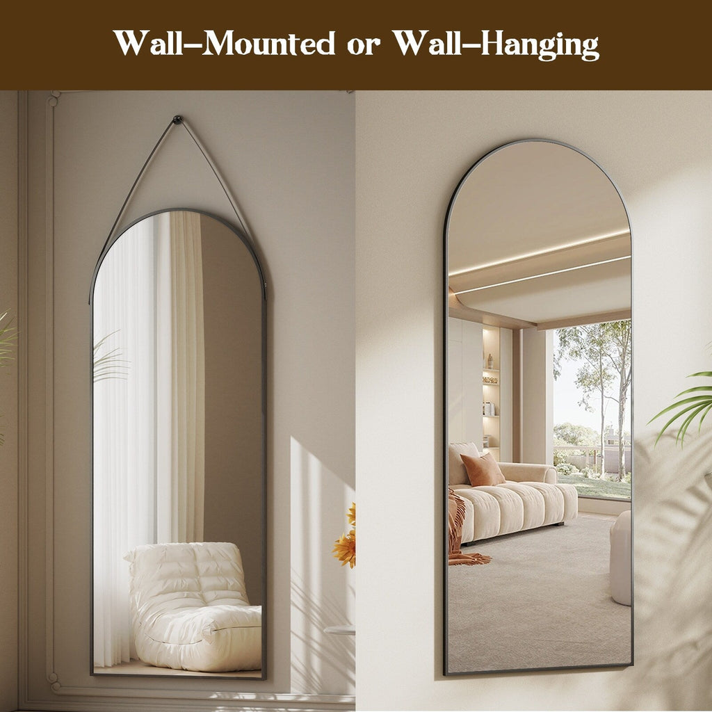 Miroir mural suspendu pleine longueur 48 x 16 avec sangle en cuir