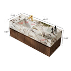 Meubles-lavabos simples modernes de 48 po, avec dessus en faux marbre brillant, bois massif