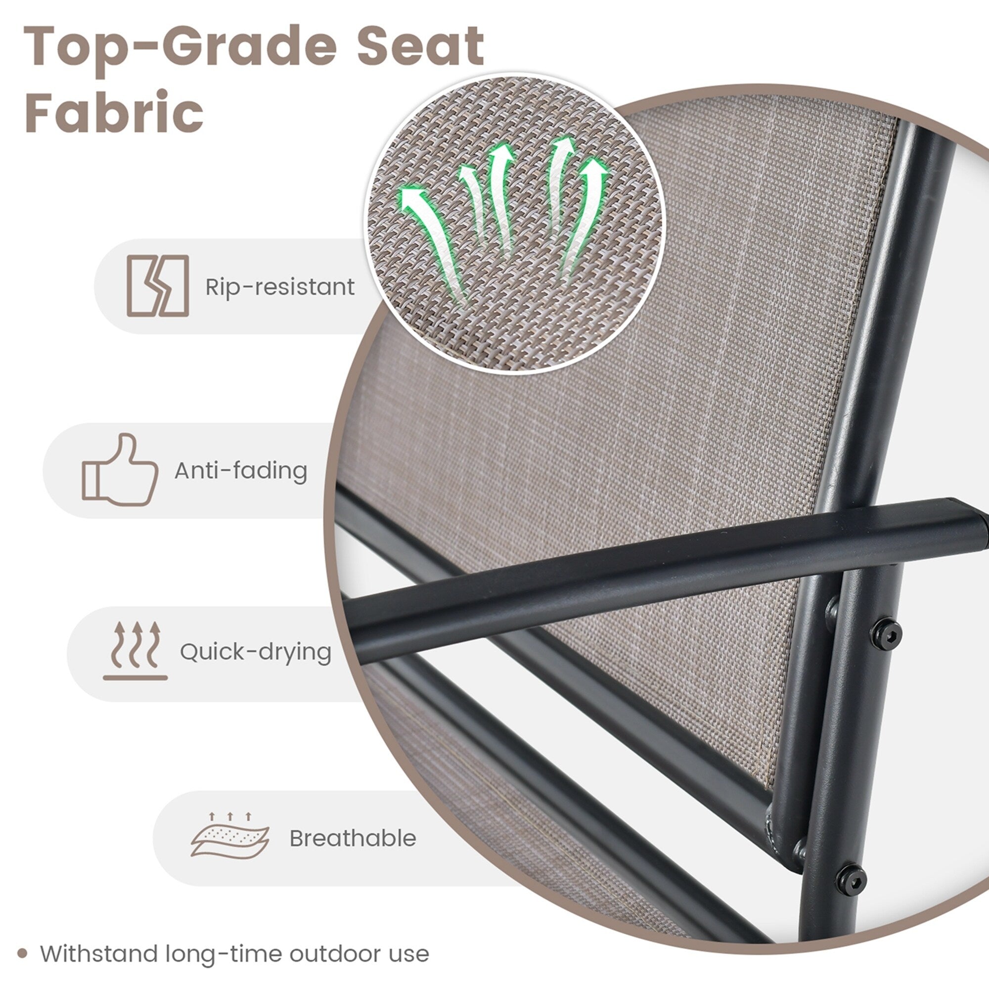 Ensemble de 4 chaises à bascule pour patio, table et fauteuil à bascule, robuste