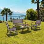 Ensemble de 4 chaises à bascule pour patio, table et fauteuil à bascule, robuste