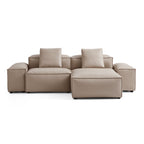 Cube Modular Khaki Genuine Leather Sectional