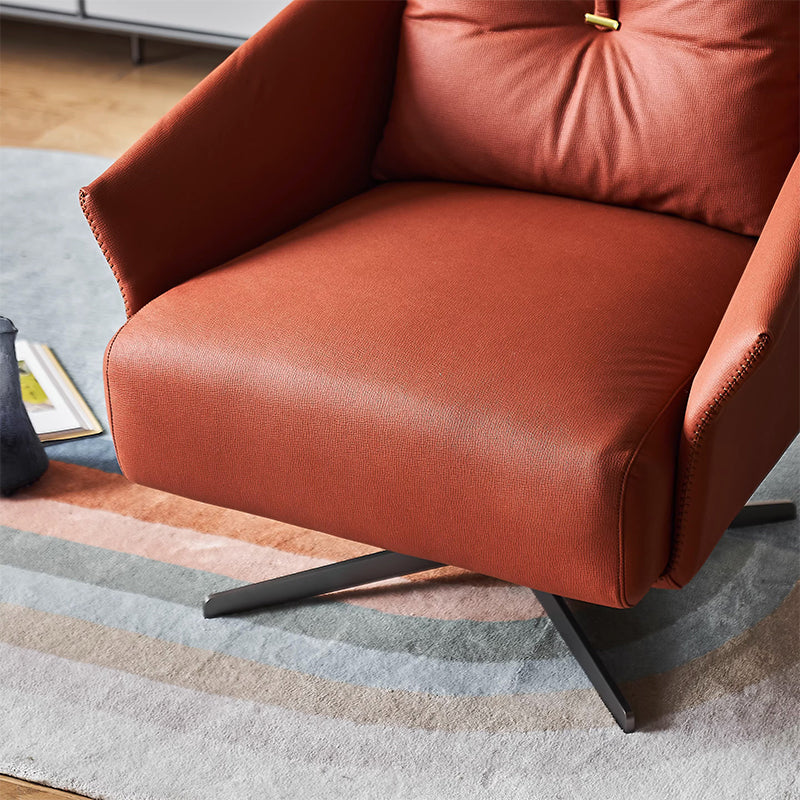 Flamingo Red Fabric Swivel Accent Chair