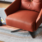 Flamingo Red Fabric Swivel Accent Chair