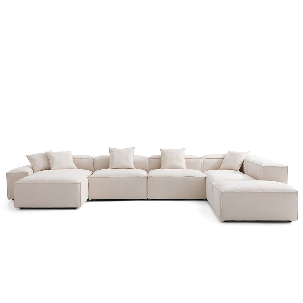 Canapé sectionnel modulaire Freedom kaki à extrémité ouverte