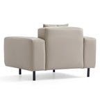 Fauteuil en cuir beige noble