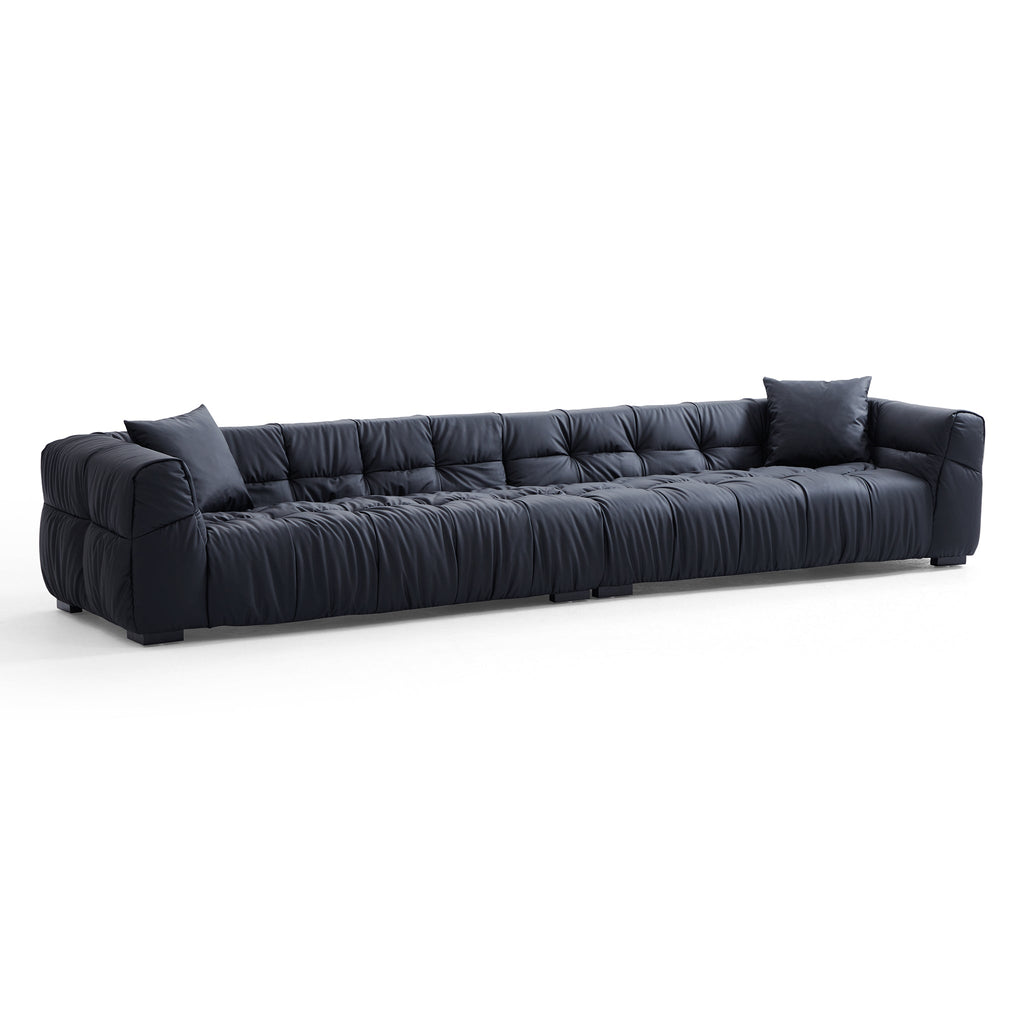 Boba Black Leathaire Sofa