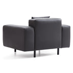 Fauteuil en cuir beige noble