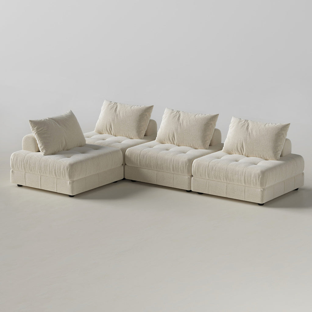 Block Modular White Sectional
