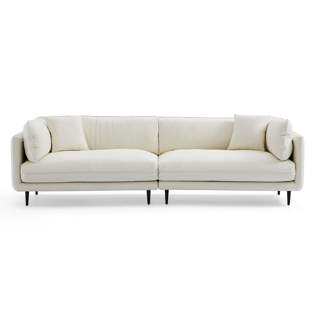 Vanilla White Leather Sofa