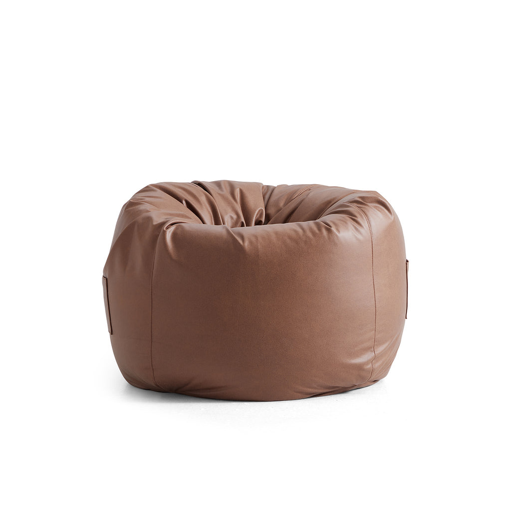 Pouf Litton en cuir gris