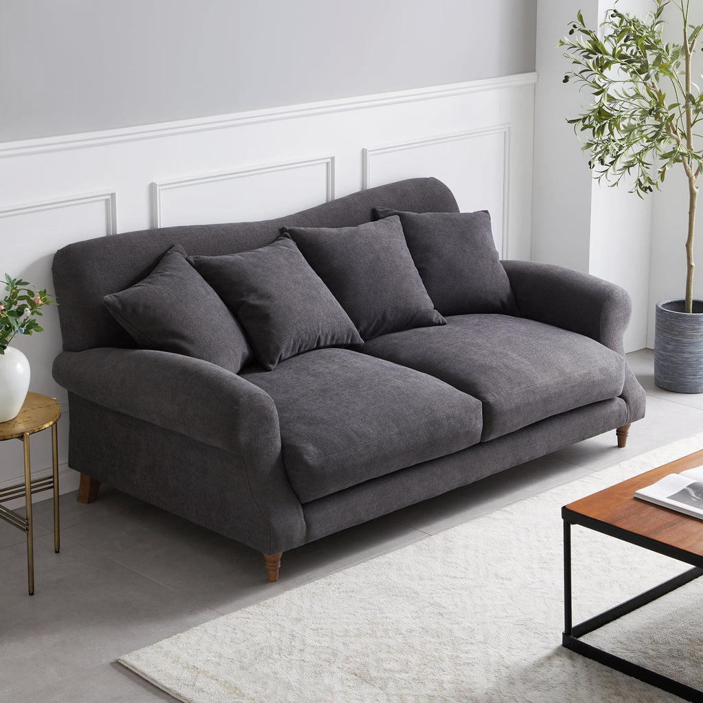 Canapé en tissu gris vintage Isabelle