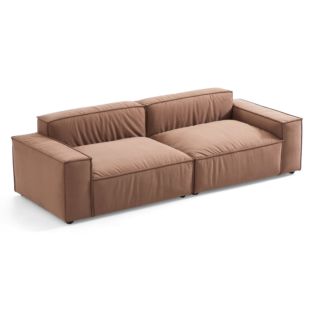 Canapé de luxe minimaliste en tissu marron