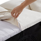 Canapé modulable en L beige Freedom et pouf