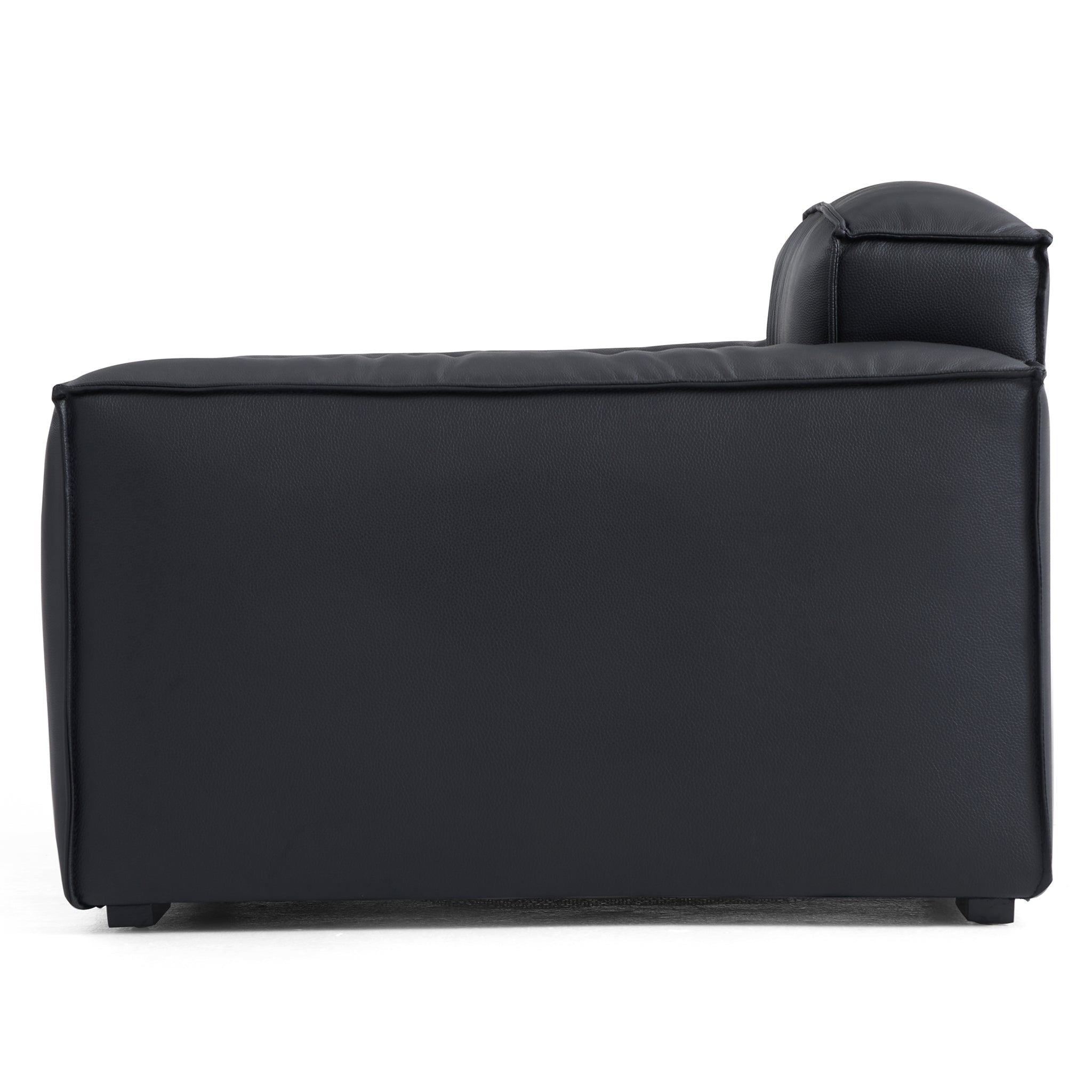 Fauteuil de luxe minimaliste en cuir marron foncé