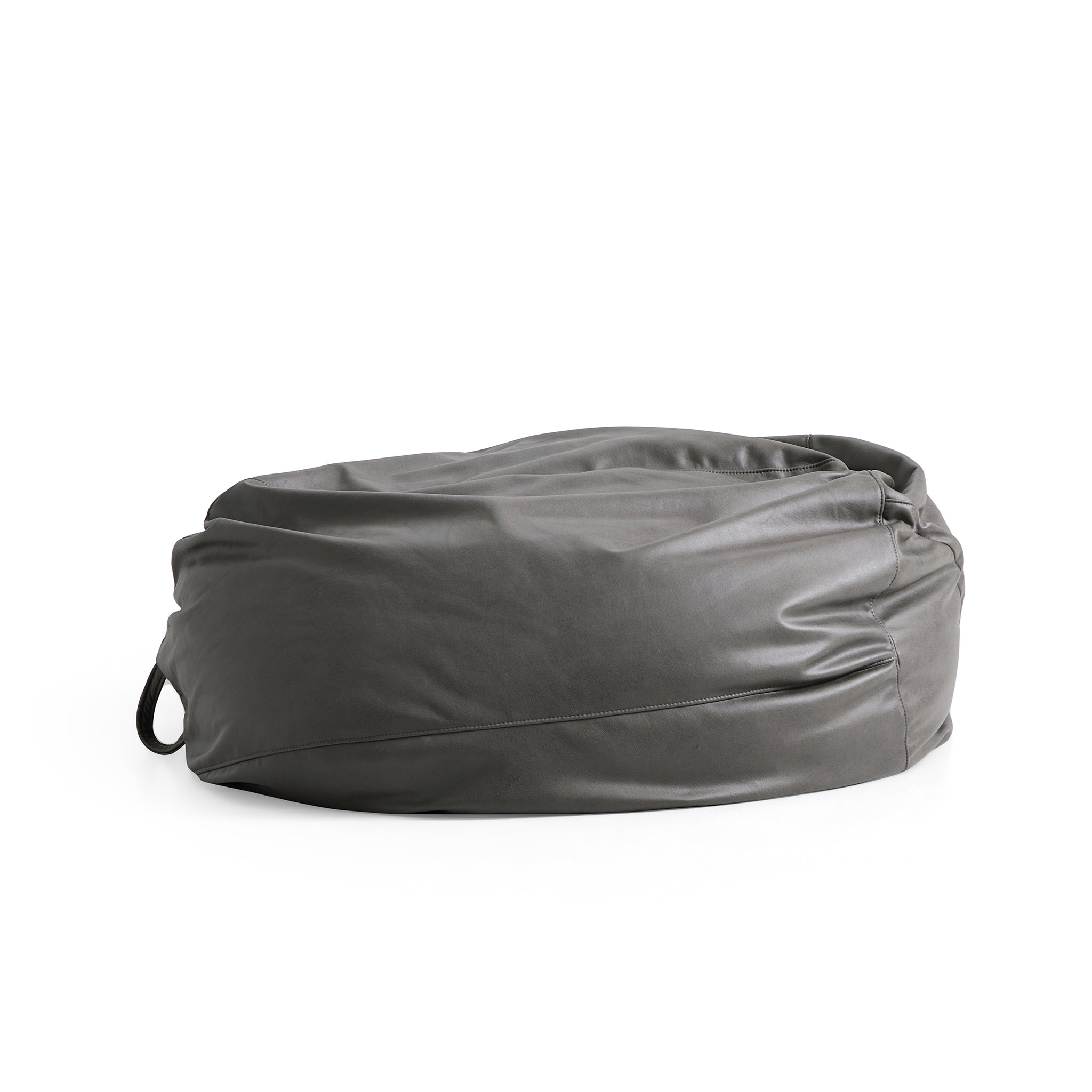 Pouf Litton en cuir gris