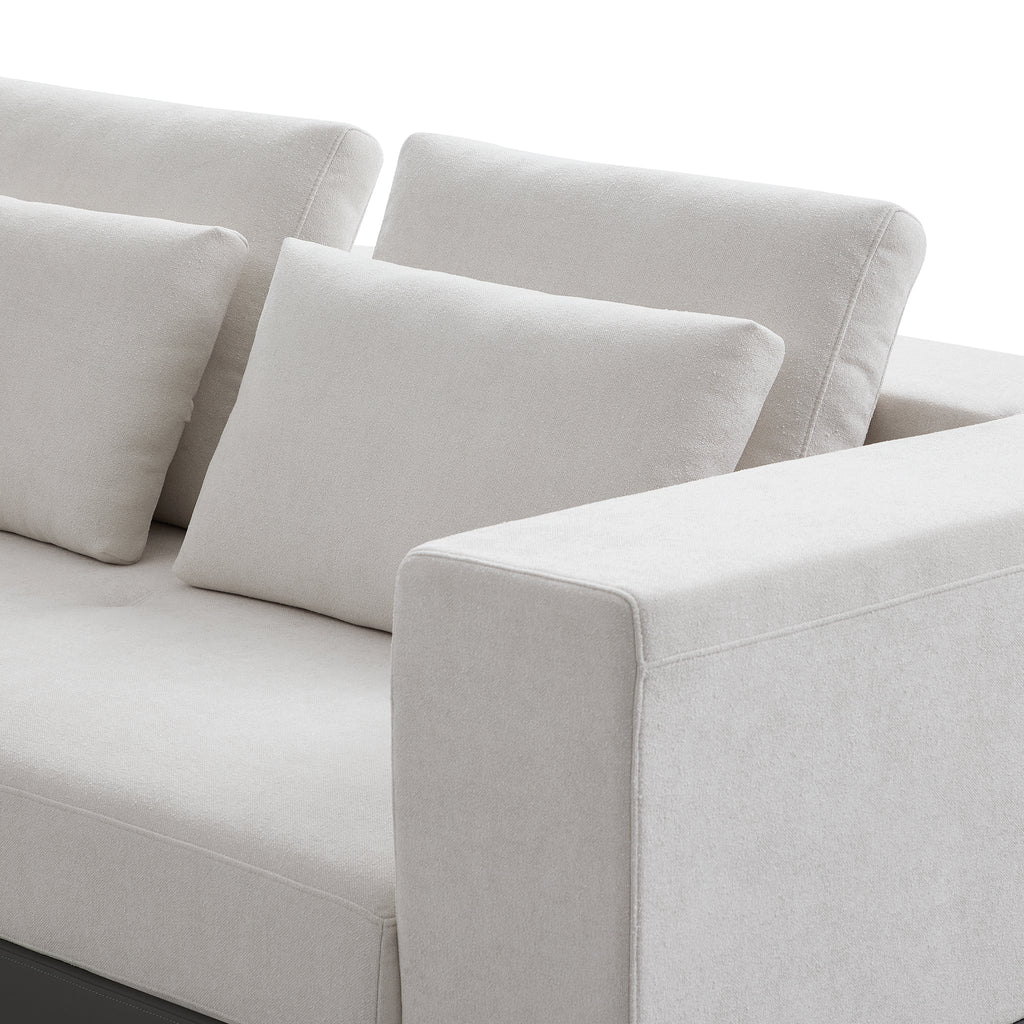 Connery Minimalist White Sectional