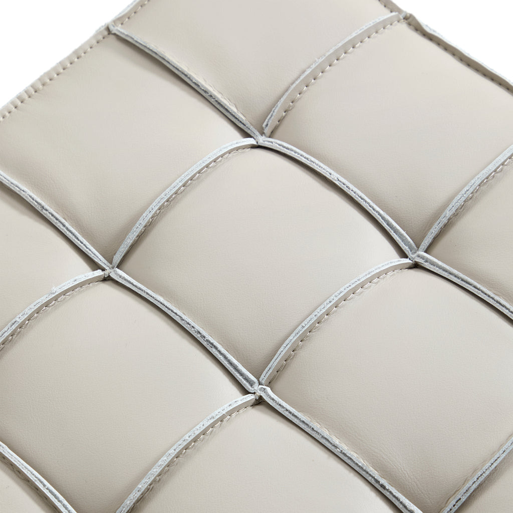 Pouf cube capitonné en cuir Monarch