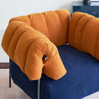 Fauteuil d'appoint en tissu roux Granchio