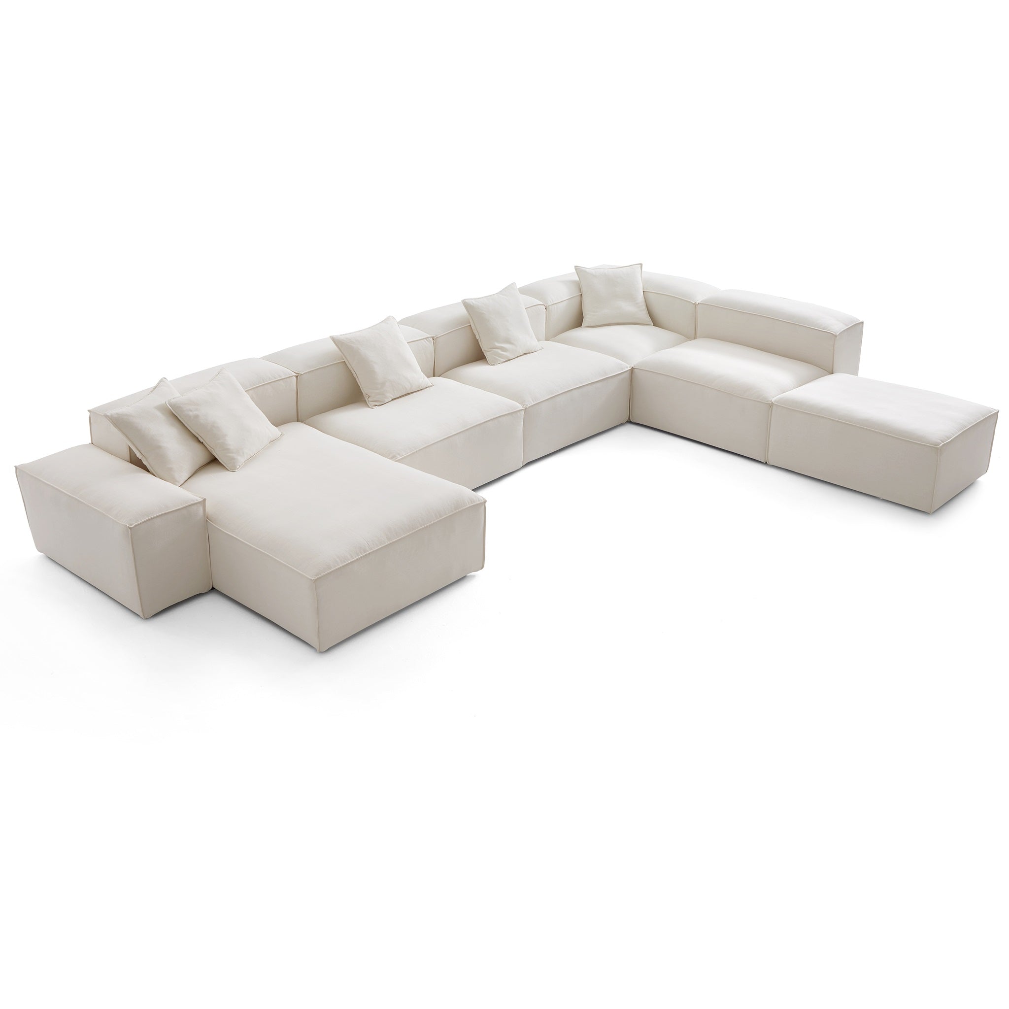 Canapé sectionnel modulaire Freedom beige à extrémité ouverte