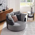 Fauteuil pivotant Luna en tissu bouclé gris clair