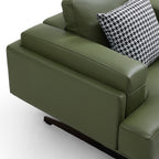 Fauteuil Olivia Green en cuir véritable pleine fleur