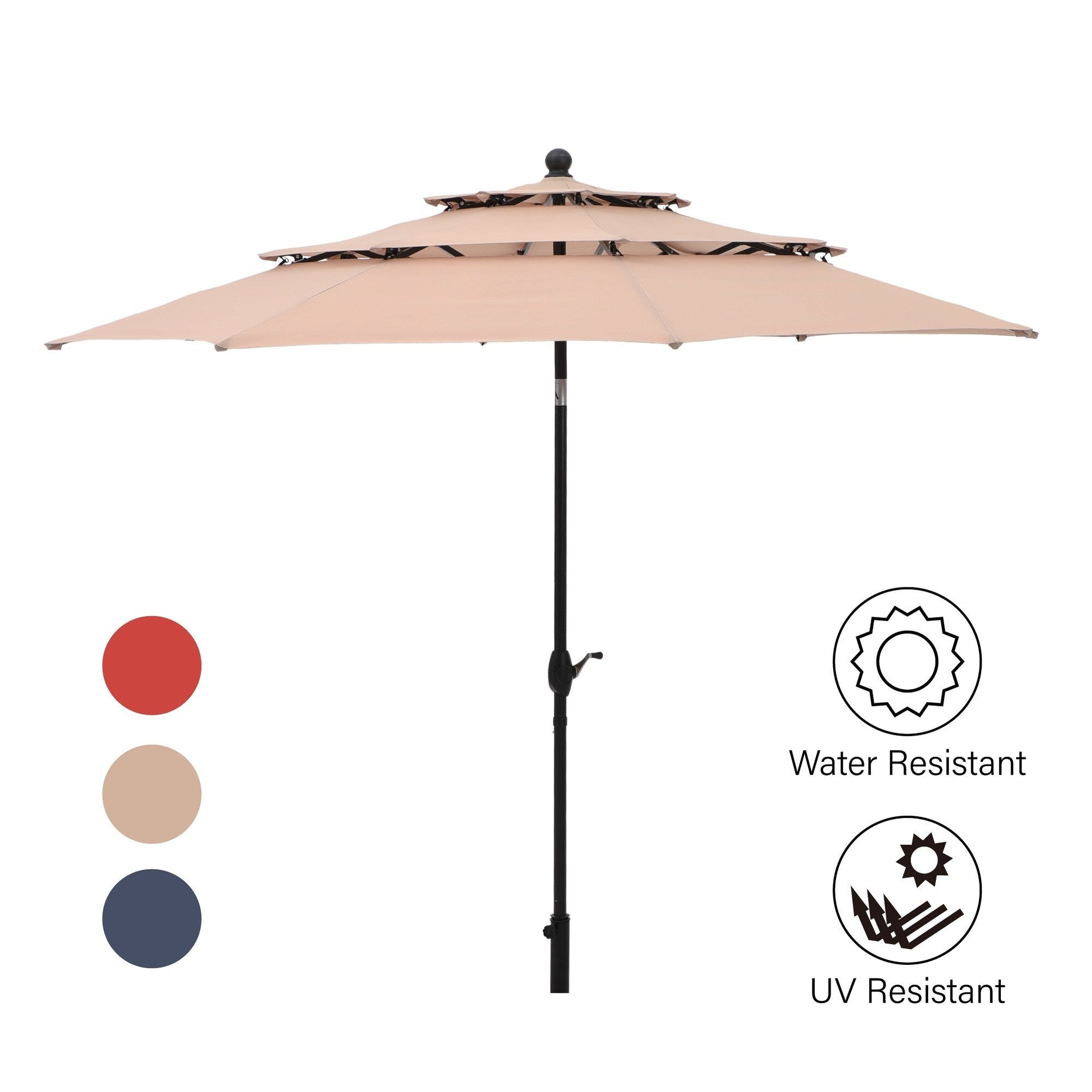 MAISON ARTS 5/7-piece Patio Dining Set, 4/6 Rattan Swivel Chairs with Cushion and 1 Metal Table with Umbrella Hole