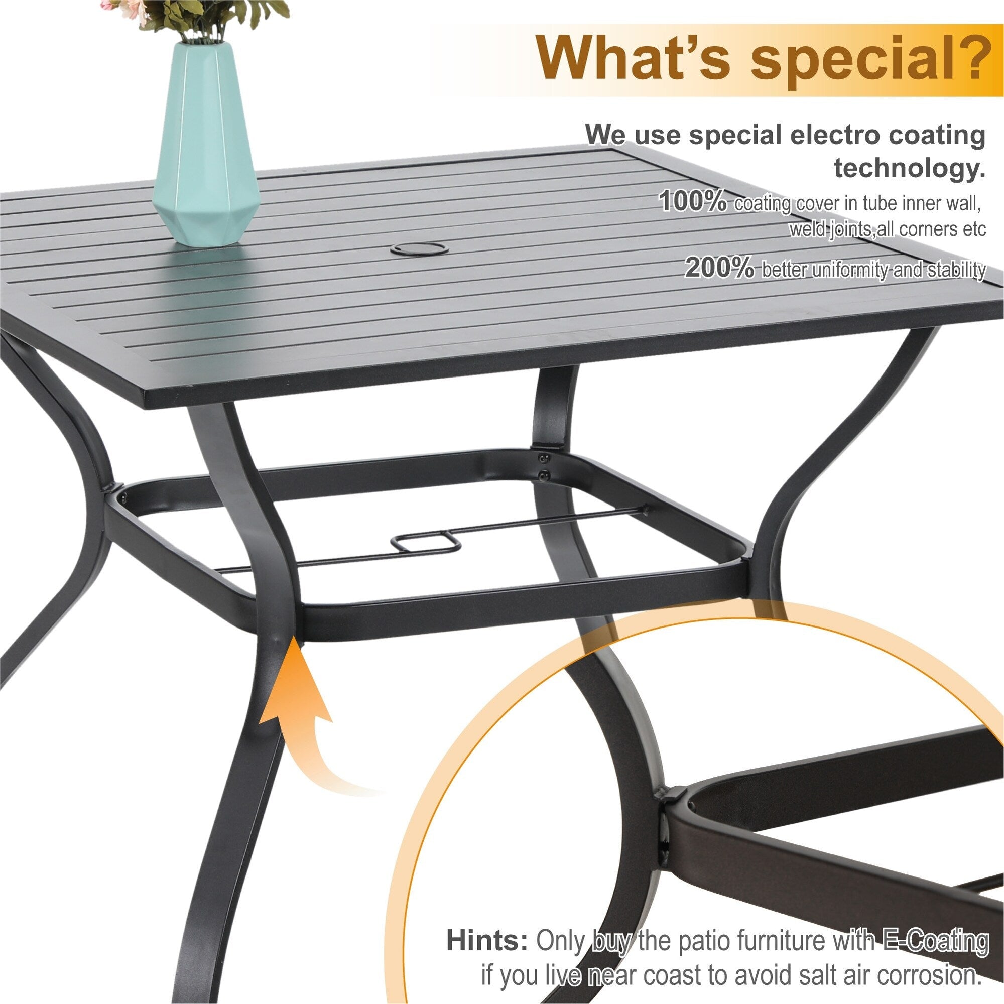 MAISON ARTS 5/7-piece Patio Dining Set, 4/6 Rattan Swivel Chairs with Cushion and 1 Metal Table with Umbrella Hole
