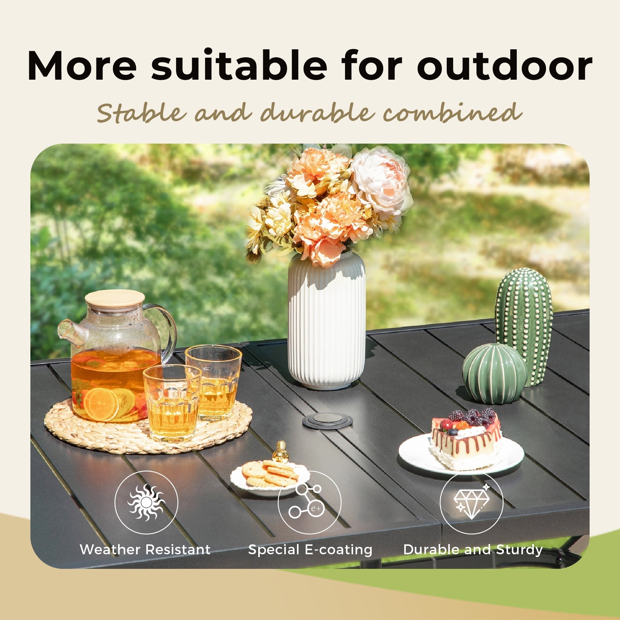 MAISON ARTS 5/7-piece Patio Dining Set, 4/6 Rattan Swivel Chairs with Cushion and 1 Metal Table with Umbrella Hole