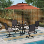 Ensemble de salle à manger de patio MAISON ARTS 5/7 pièces, 4/6 chaises pivotantes en rotin avec coussin et 1 table en métal avec trou pour parasol