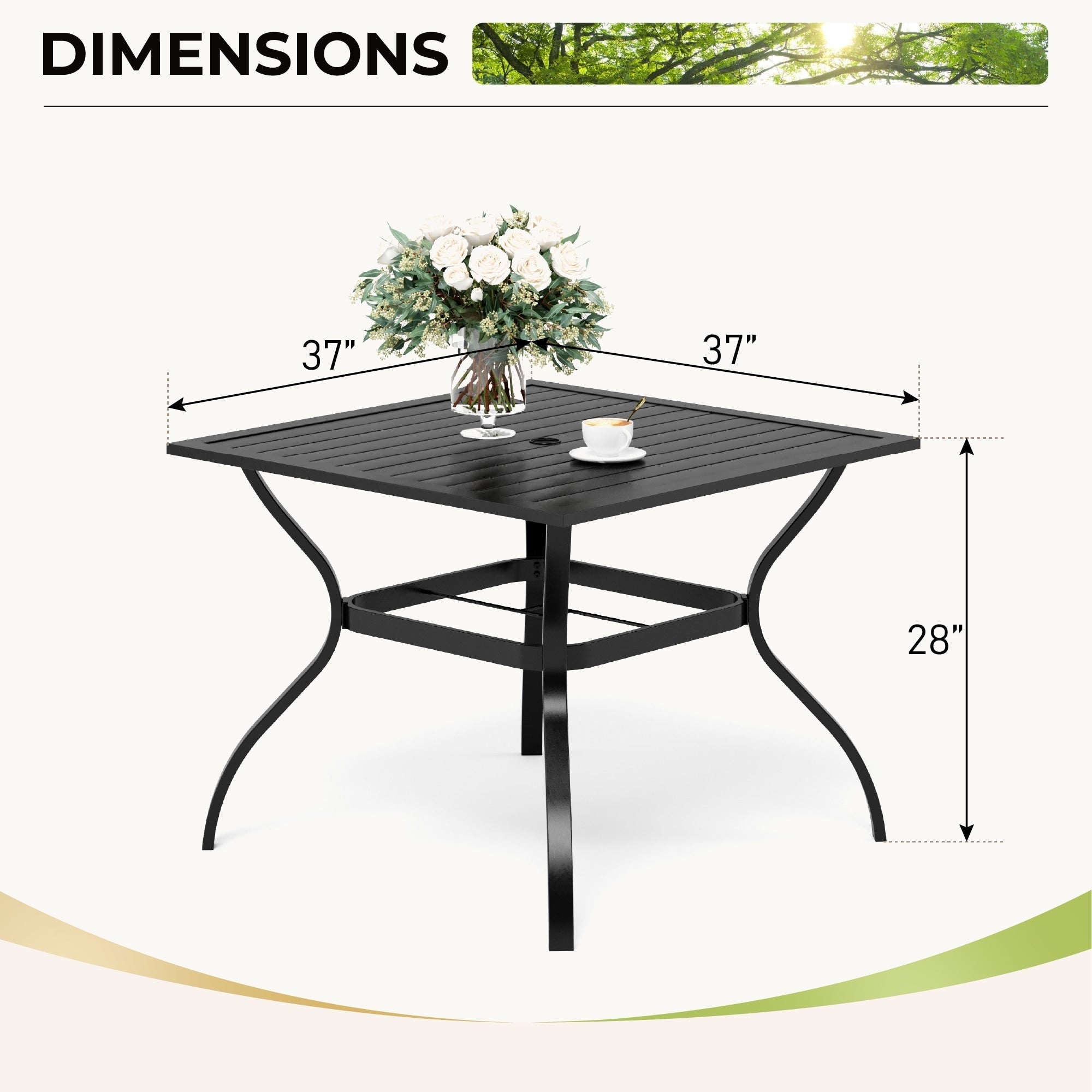 MAISON ARTS 5/7-piece Patio Dining Set, 4/6 Rattan Swivel Chairs with Cushion and 1 Metal Table with Umbrella Hole