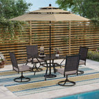 Ensemble de salle à manger de patio MAISON ARTS 5/7 pièces, 4/6 chaises pivotantes en rotin avec coussin et 1 table en métal avec trou pour parasol