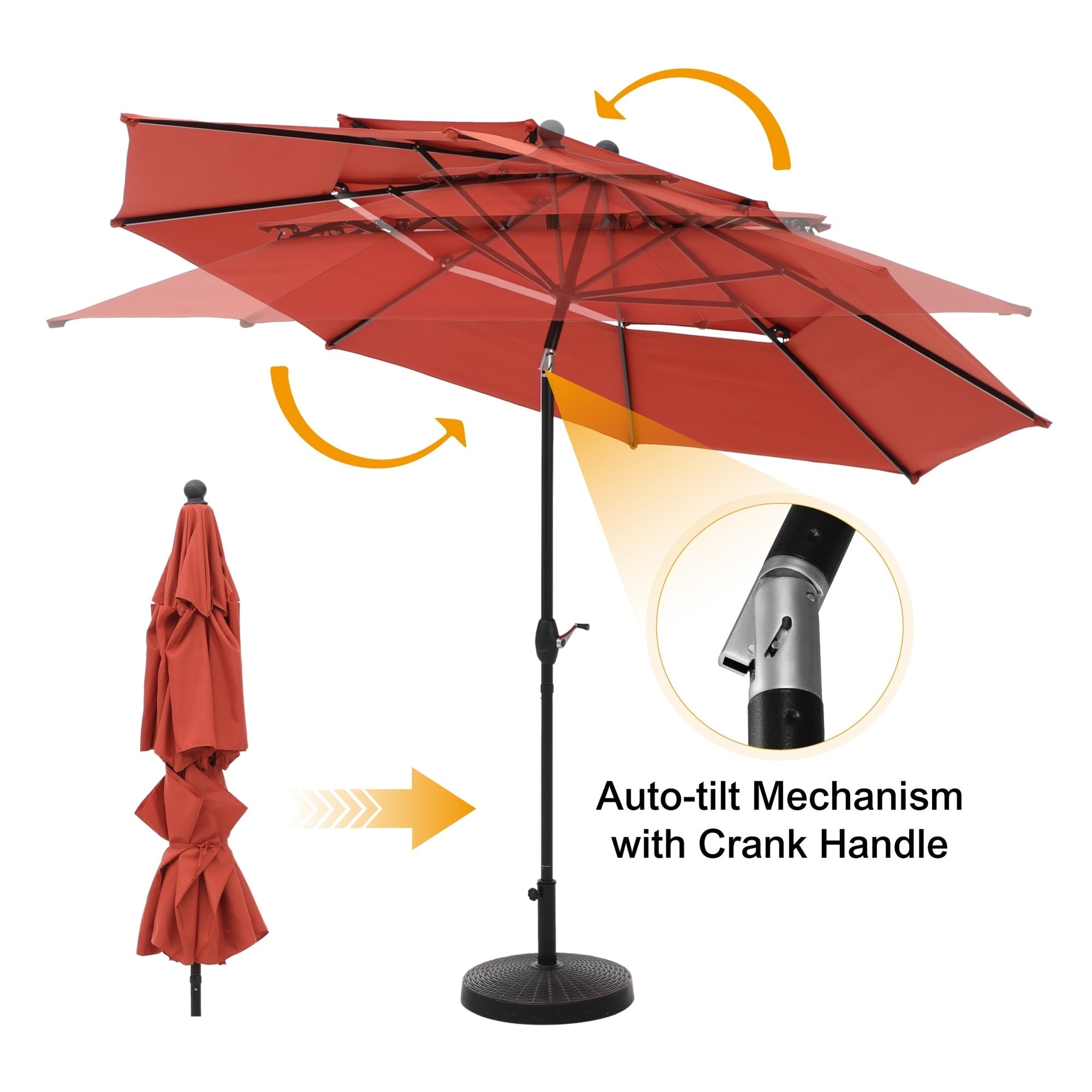 MAISON ARTS 5/7-piece Patio Dining Set, 4/6 Rattan Swivel Chairs with Cushion and 1 Metal Table with Umbrella Hole